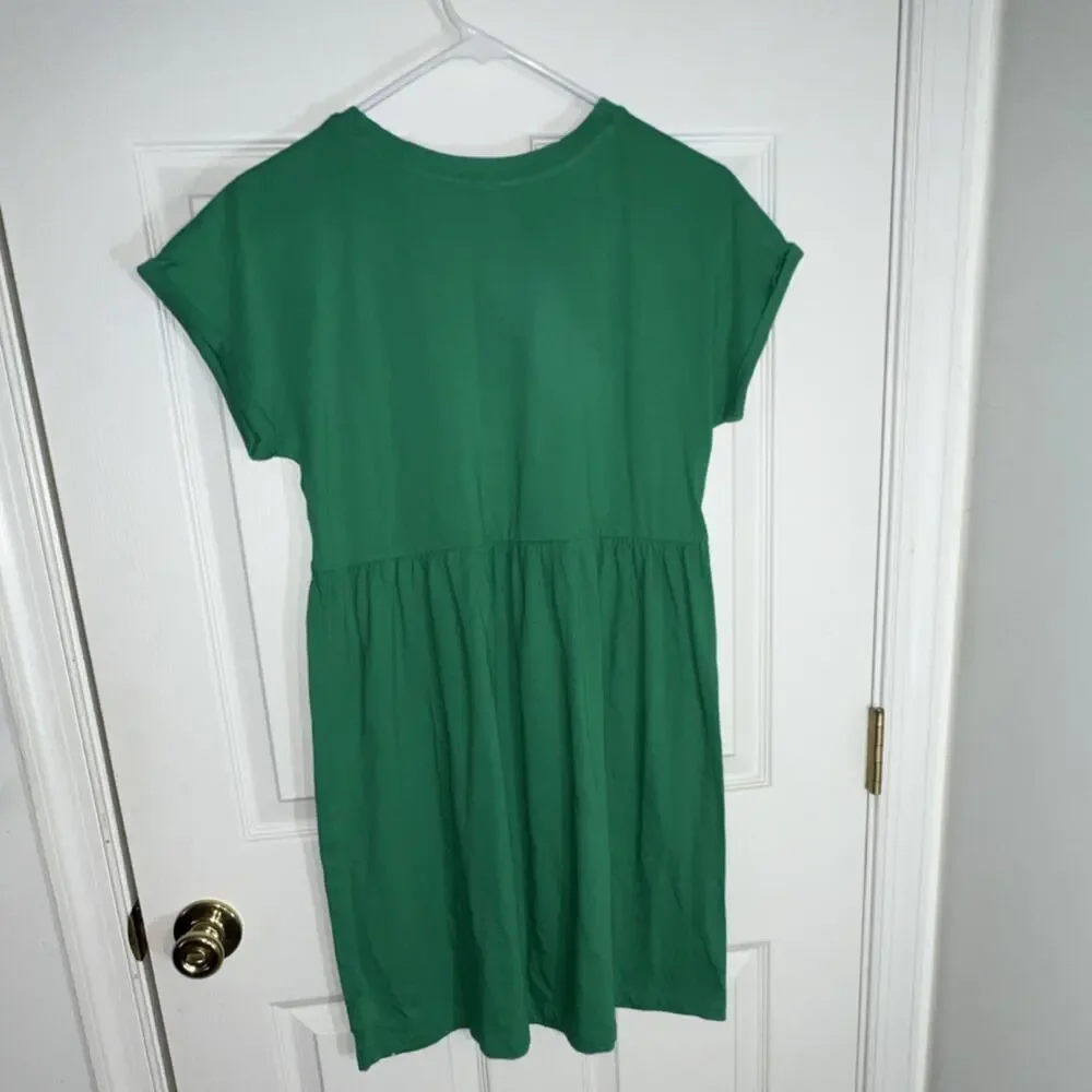 Gap Kids Fit & Flare Green Dress XXL‎ (14-16) Knee Length Star Pocket